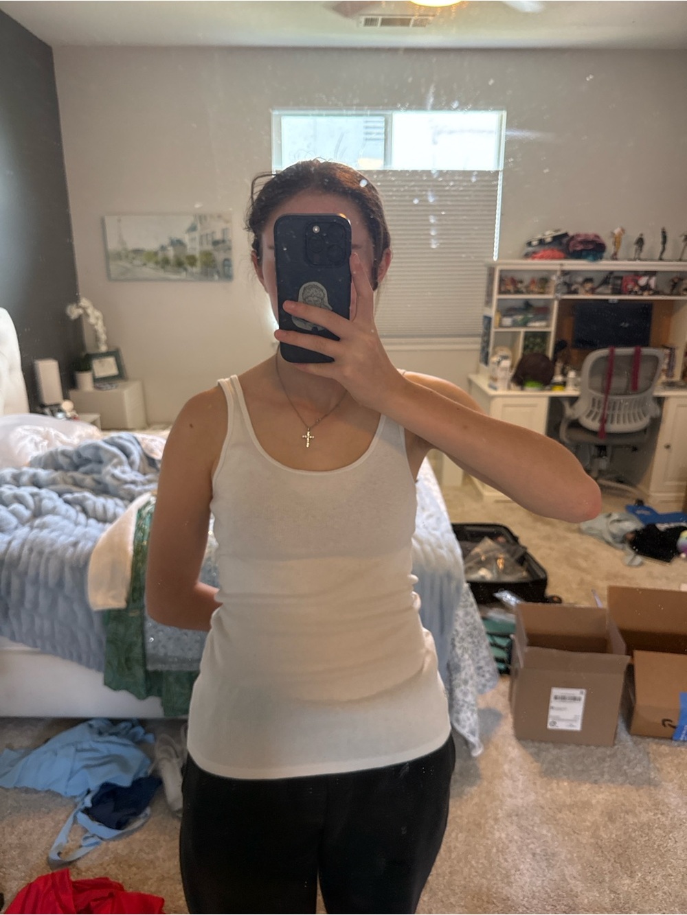 a new day White Scoop Neck Ribbed Tank Top